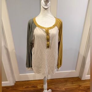 BiBi Multicolor Button-Up Long Sleeve Top